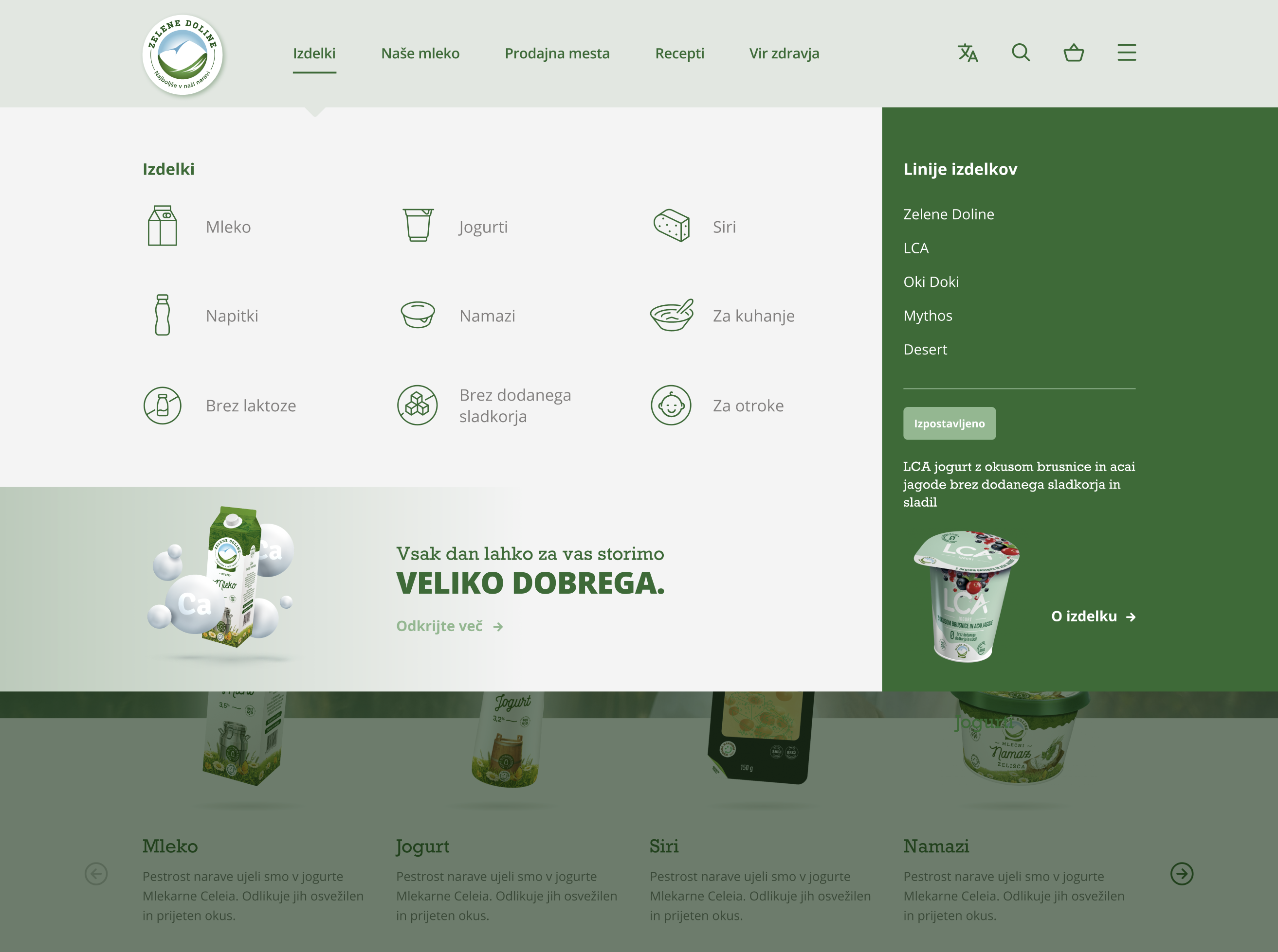 Zelene Doline product discovery UI moment